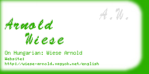 arnold wiese business card